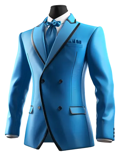 Blue Tailored Formal Suit with Matching Tie