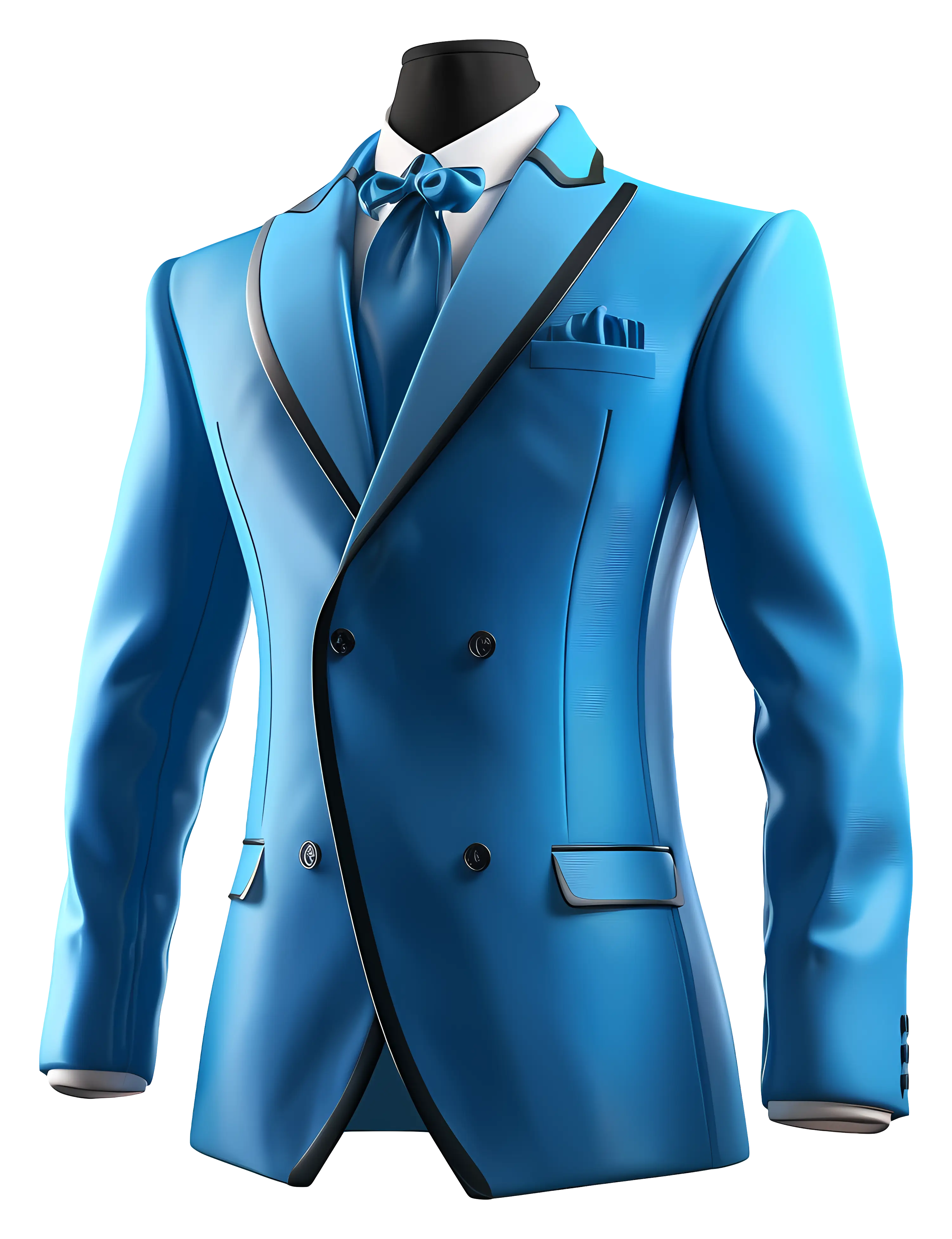 Blue Tailored Formal Suit with Matching Tie
