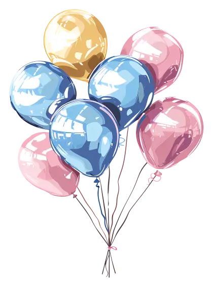 Colorful Balloon Bundle Illustration