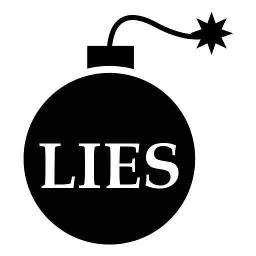 Lies Bomb Symbol of Deception