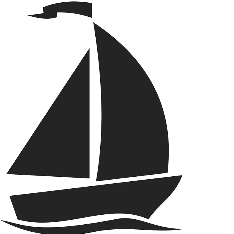 Black Sailboat Silhouette on Waves