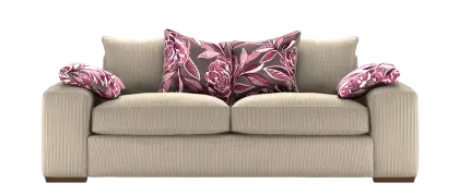 Beige Sofa with Floral Cushions for Modern Interiors