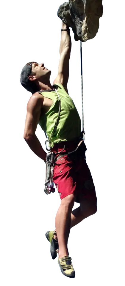 Rock Climber in Action