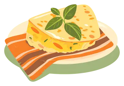 Omelette Slice with Fresh Herbs