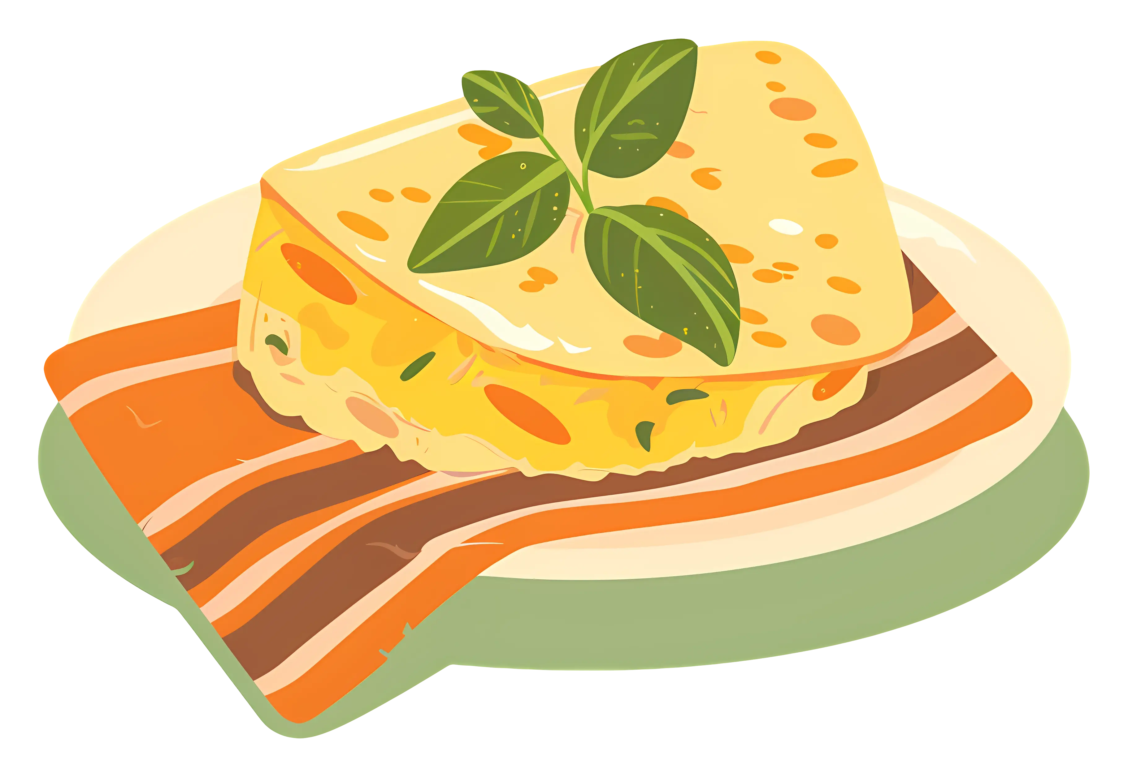 Omelette Slice with Fresh Herbs