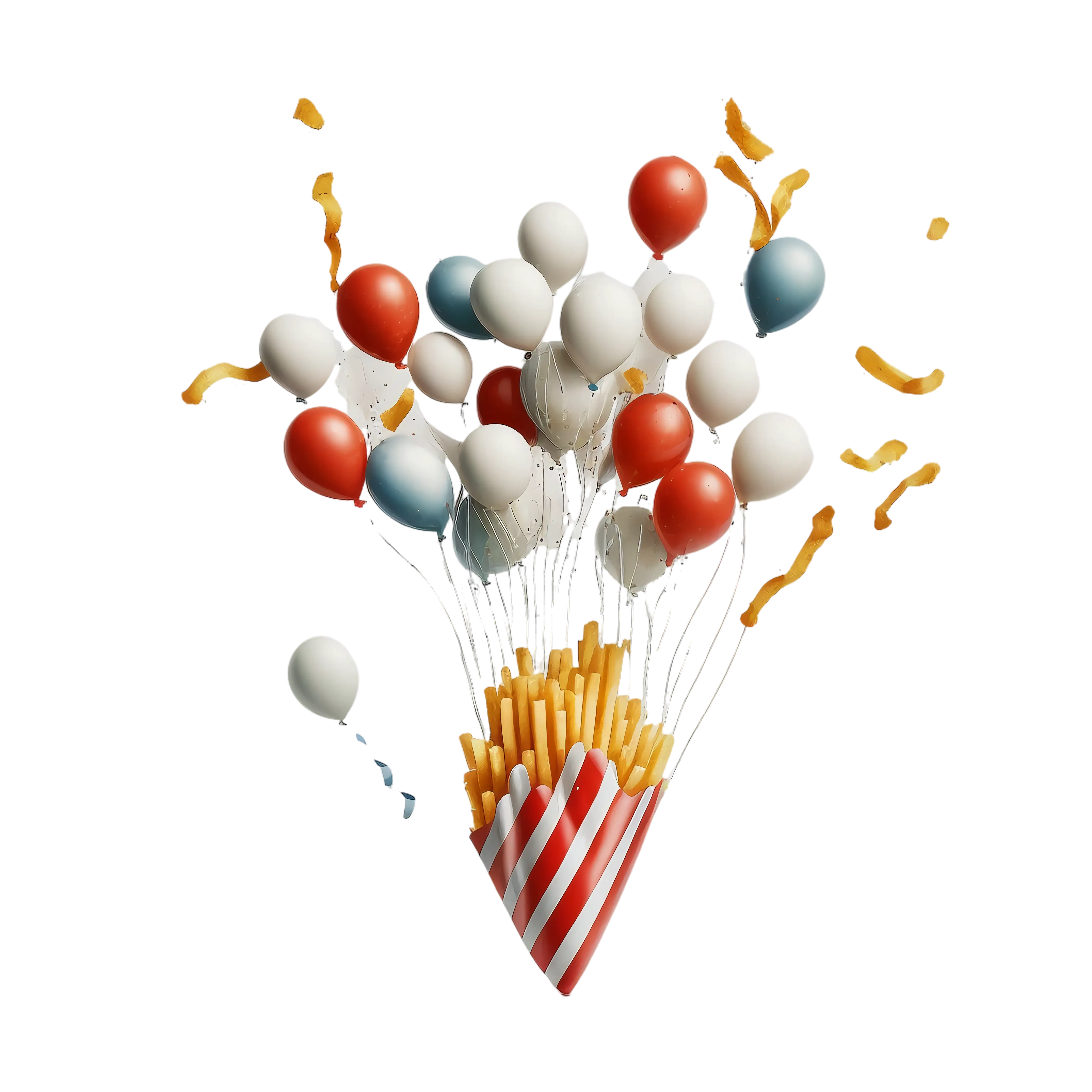 Balloons with French Fries in Festive Design