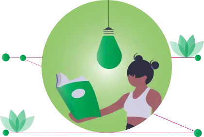 Woman Reading Under Green Light