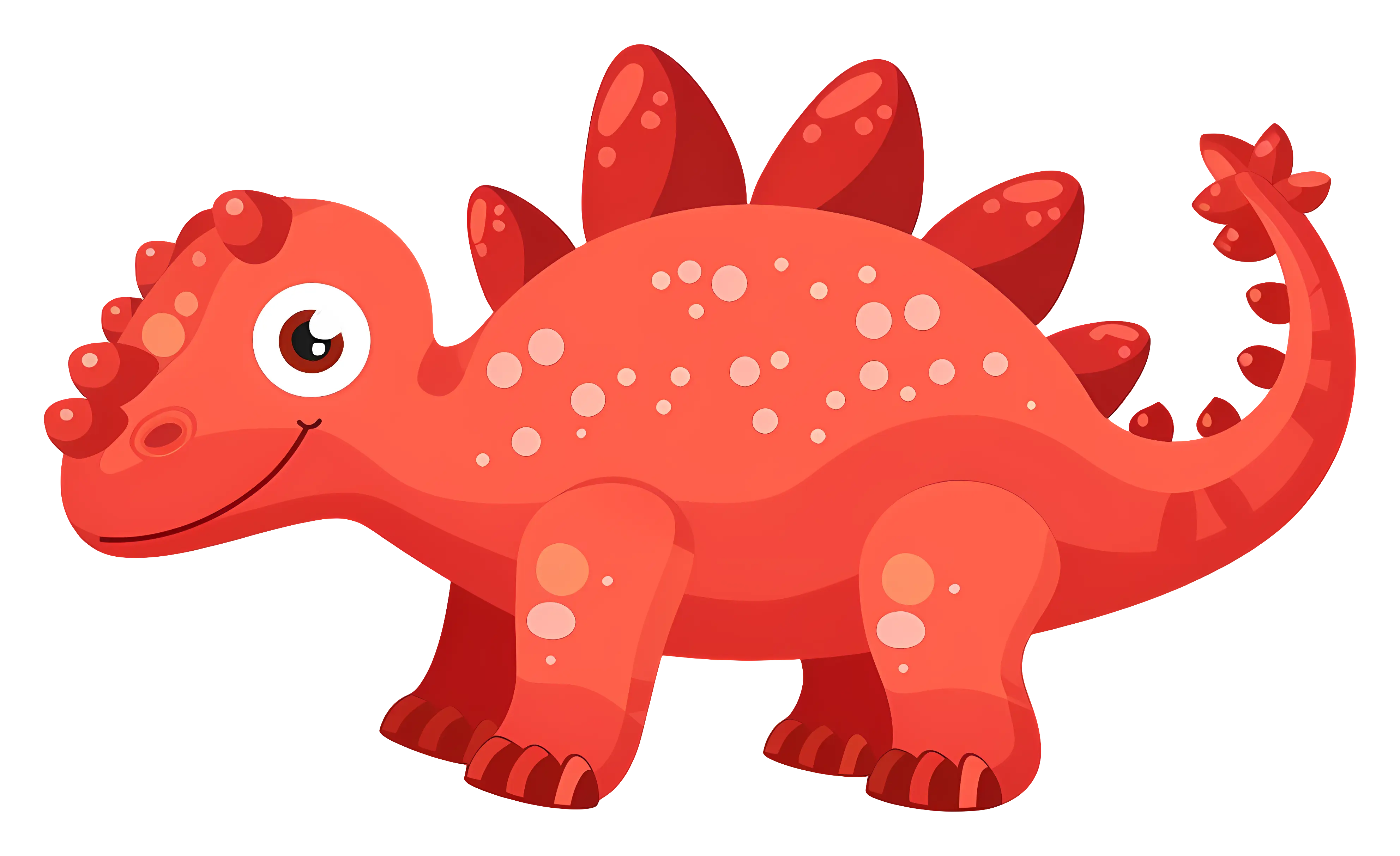 Red Cartoon Dinosaur Illustration