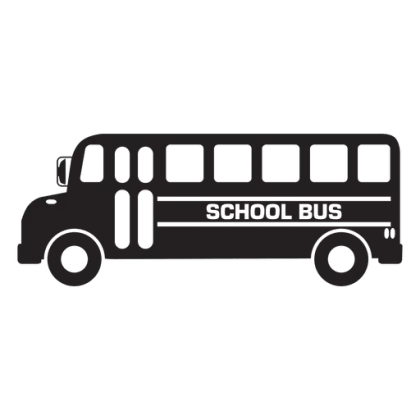Black School Bus Icon for Educational Transport