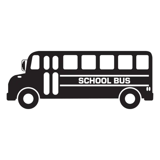 Black School Bus Icon for Educational Transport