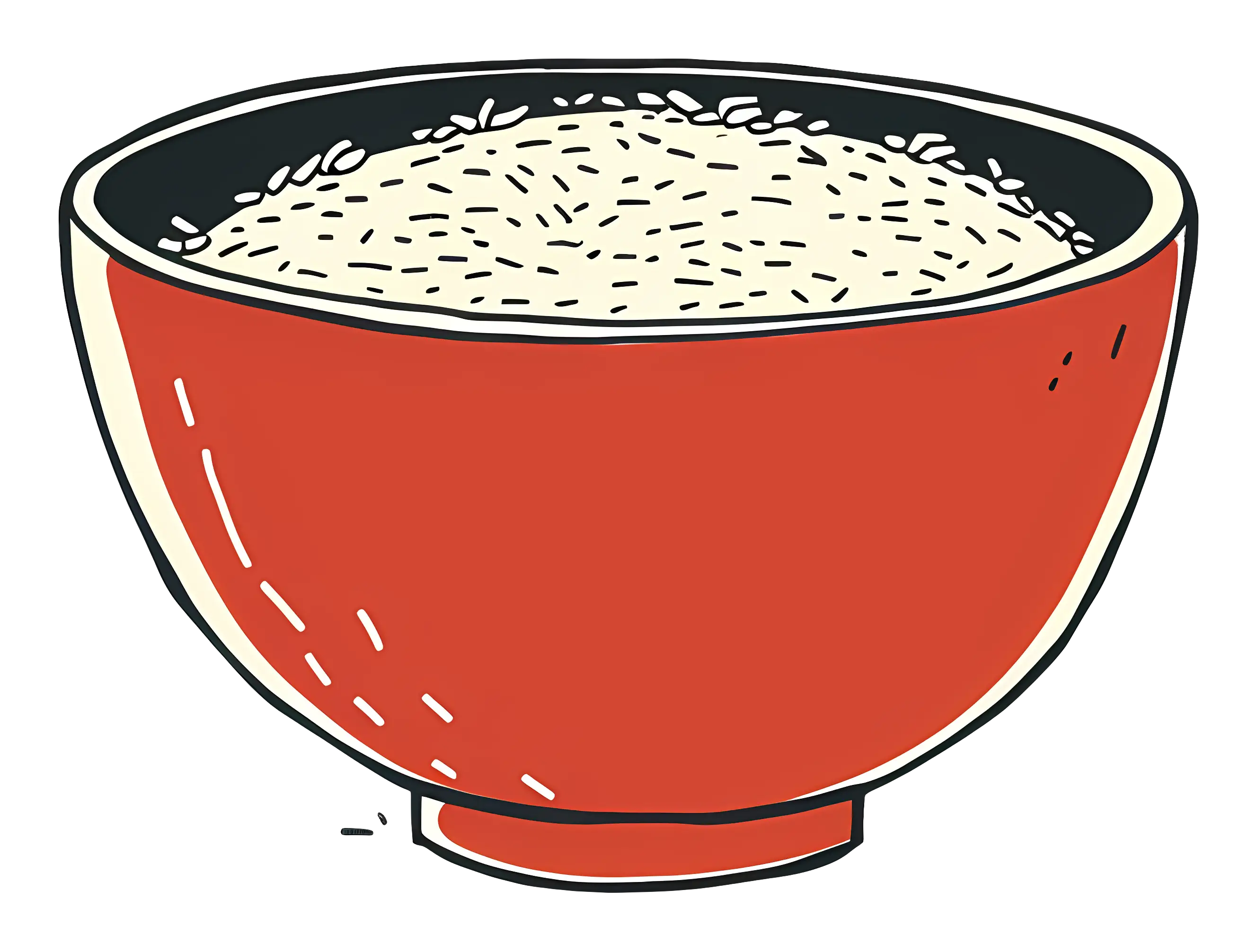 Bowl of Rice Cartoon Illustration