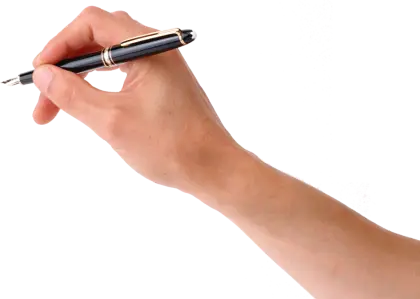 Hand Holding a Black Pen