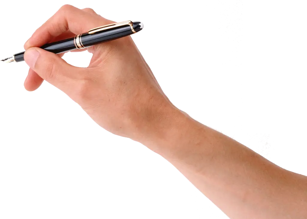 Hand Holding a Black Pen