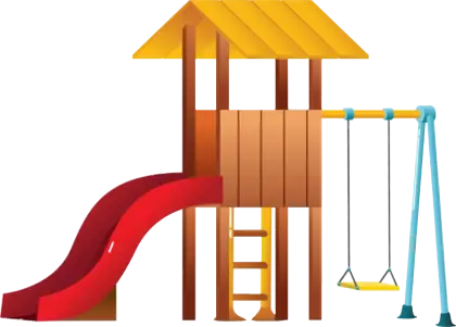 Playground with Slide and Swing Set