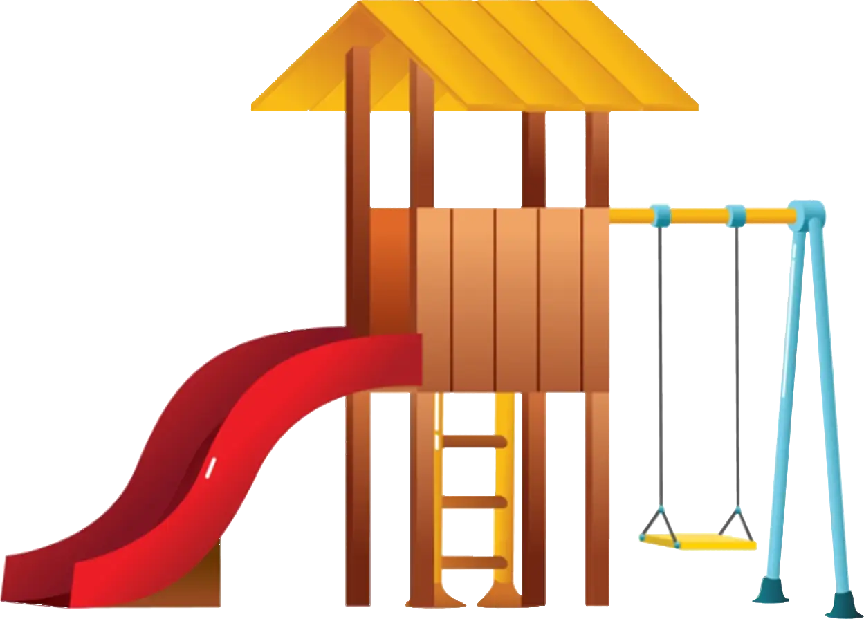 Playground with Slide and Swing Set