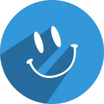 Blue Smiling Face Icon