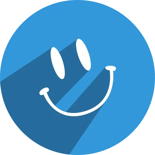 Blue Smiling Face Icon