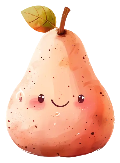 Smiling Cartoon Pear Illustration