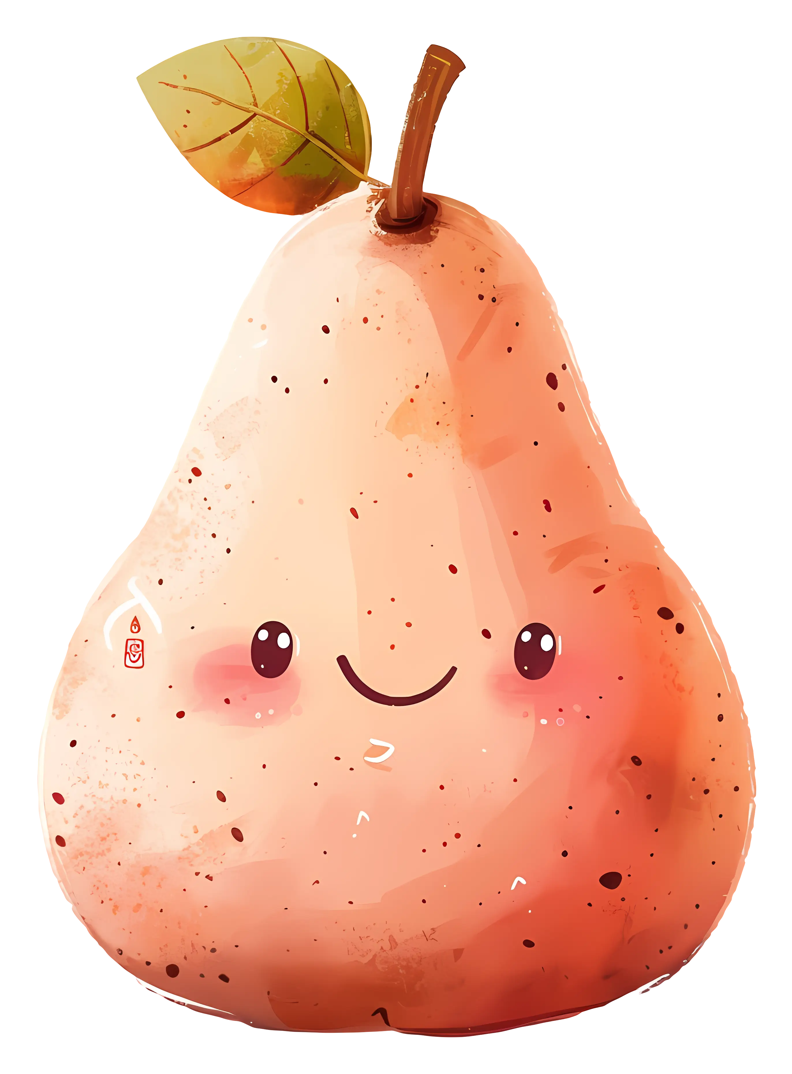 Smiling Cartoon Pear Illustration