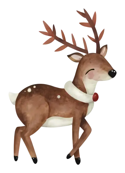 Festive Reindeer Cartoon with Holiday Spirit