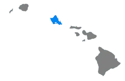 Hawaii Map Highlighting One Region