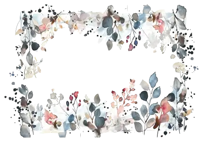 Watercolor Floral Frame with Soft Colors