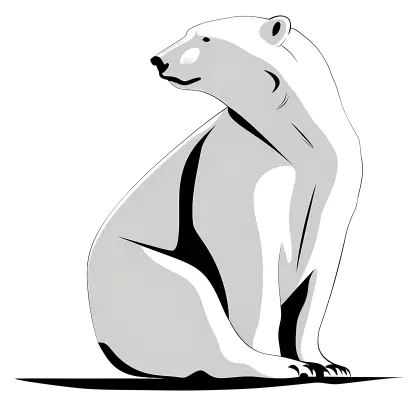 White Polar Bear Sitting