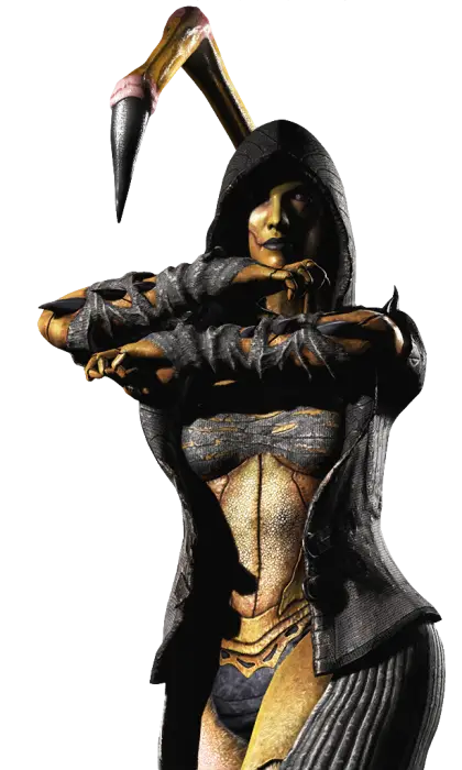 Hooded Female Warrior with Weapon
