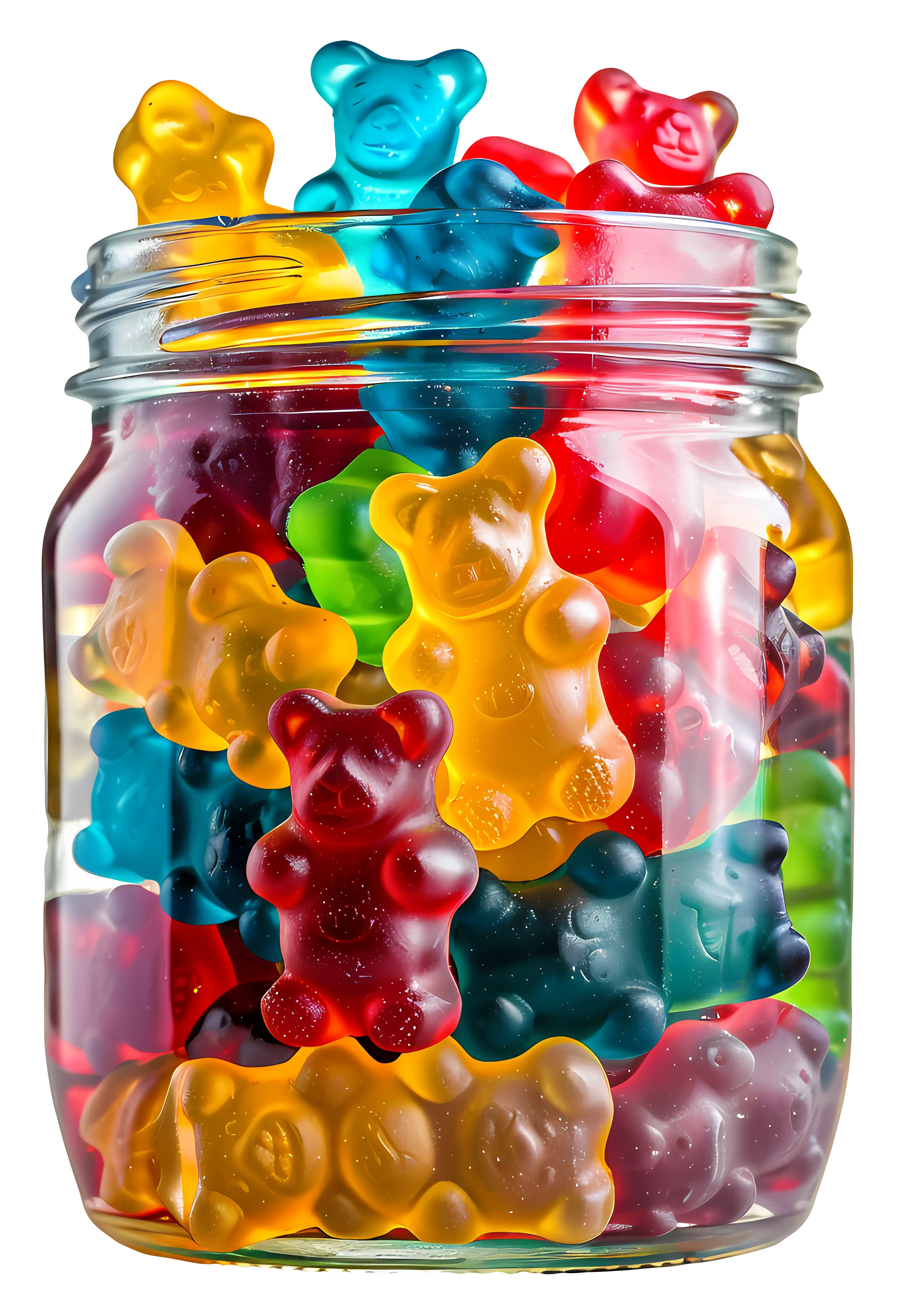 Jar of Colorful Gummy Bears