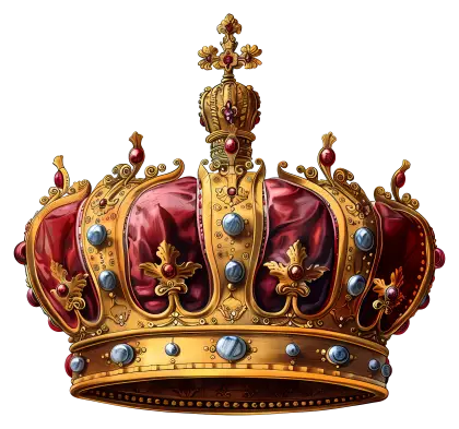 Golden Crown with Jewel Decoration