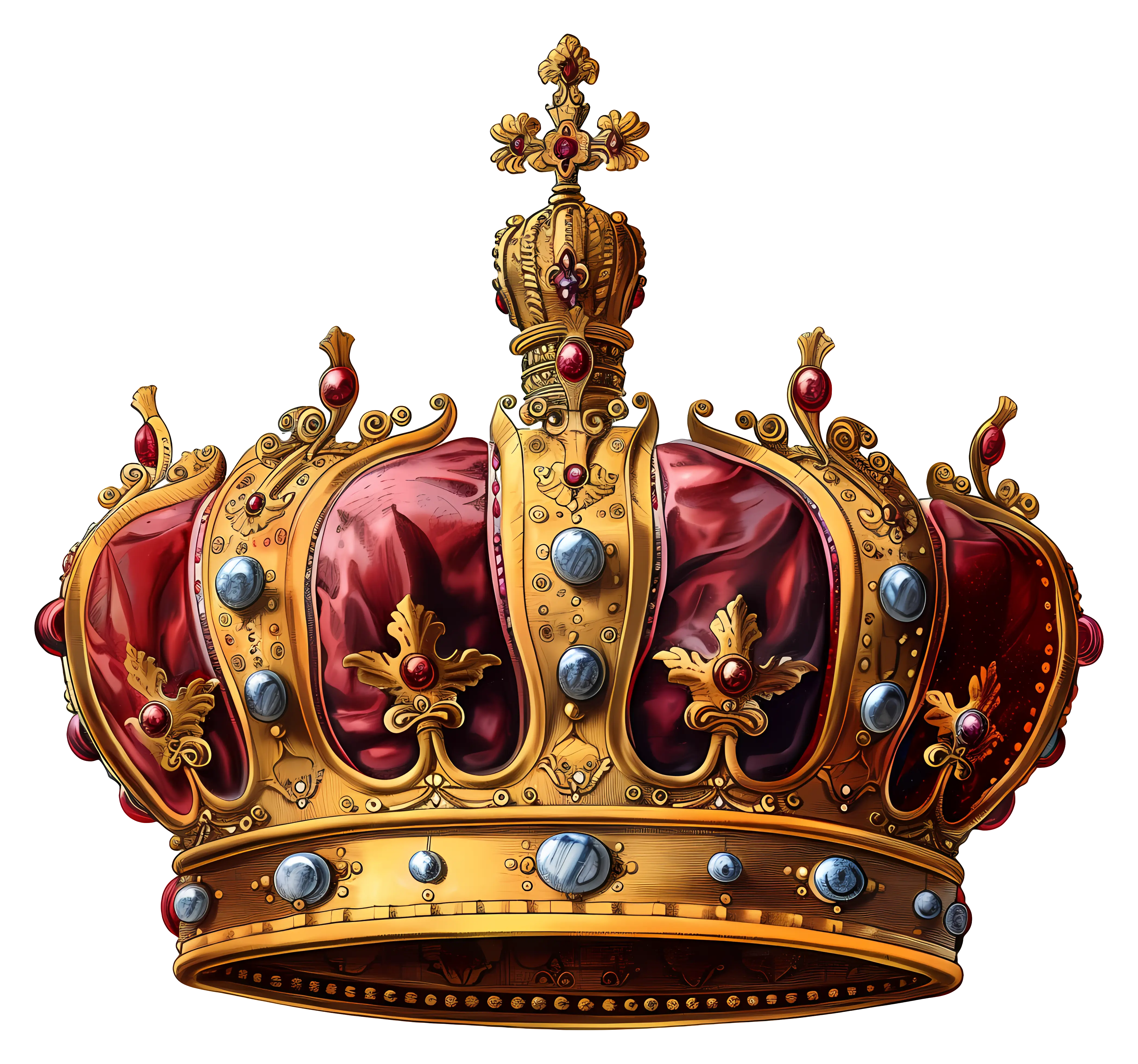 Golden Crown with Jewel Decoration