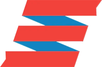 Red and Blue Ribbon Stack Illustration