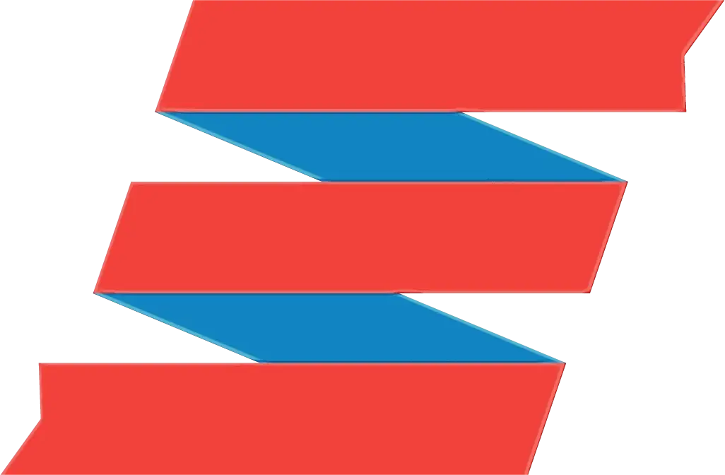 Red and Blue Ribbon Stack Illustration