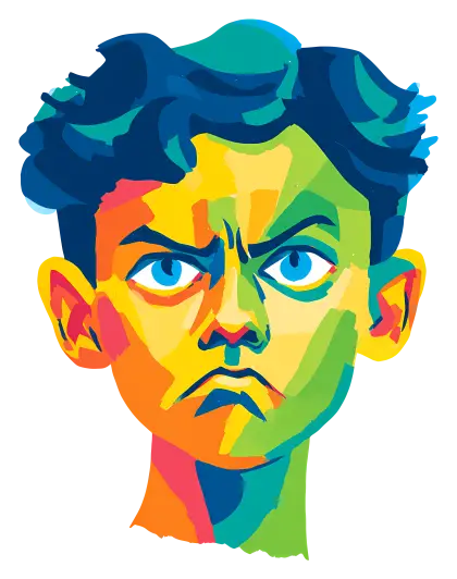 Colorful Angry Face Illustration