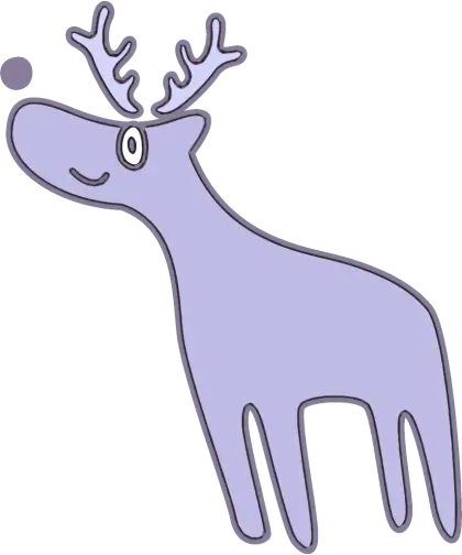 Purple Cartoon Reindeer Illustration