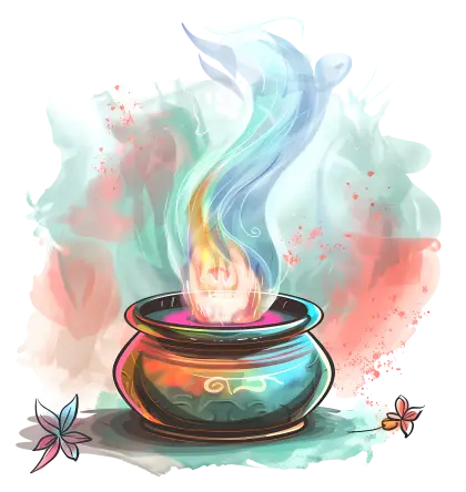 Colorful Incense Burner with Smoke