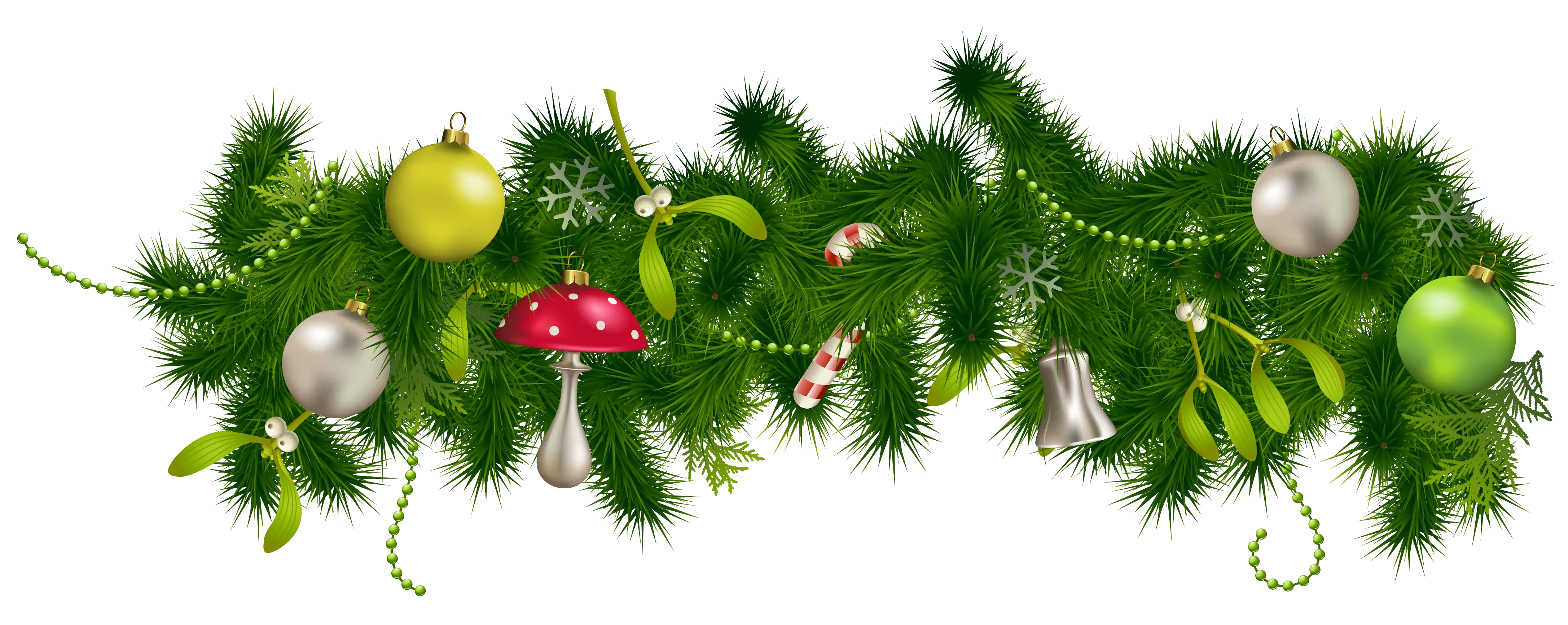 Decorative Christmas Garland with Ornaments