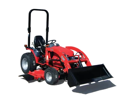 Red Tractor with Loader Attachment