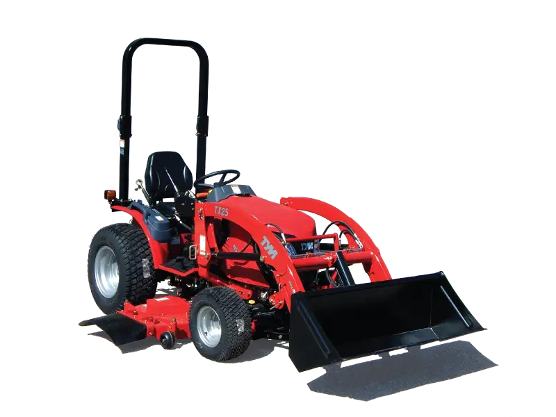 Red Tractor with Loader Attachment