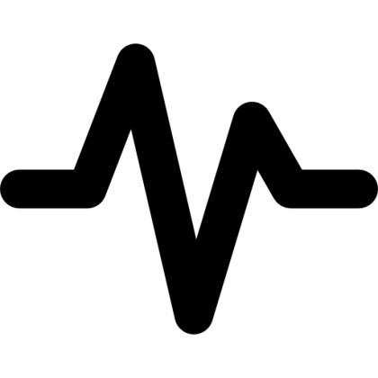 Black Heartbeat Line Symbol