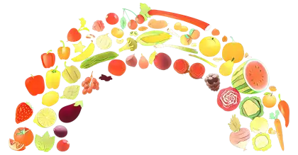 Colorful Rainbow of Fruits and Vegetables