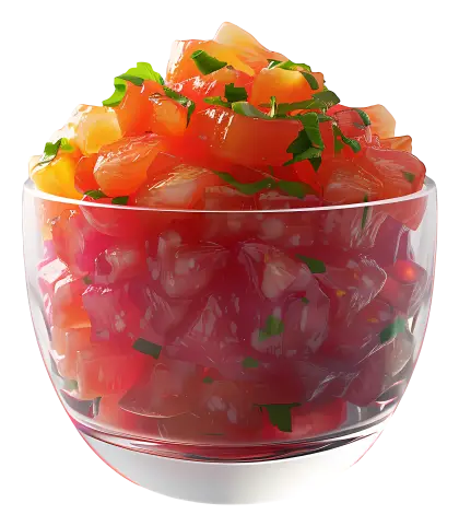 Fresh and Vibrant Salsa Dip in Glass Bowl