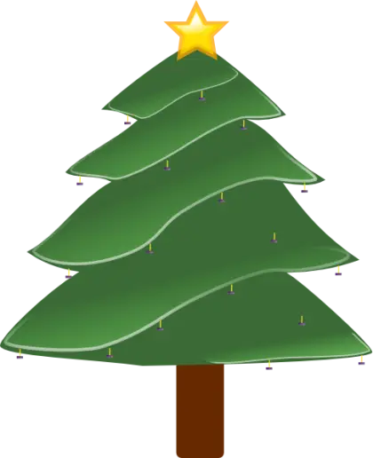 Simple Green Christmas Tree with Star