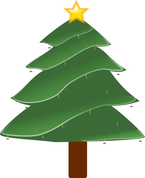 Simple Green Christmas Tree with Star