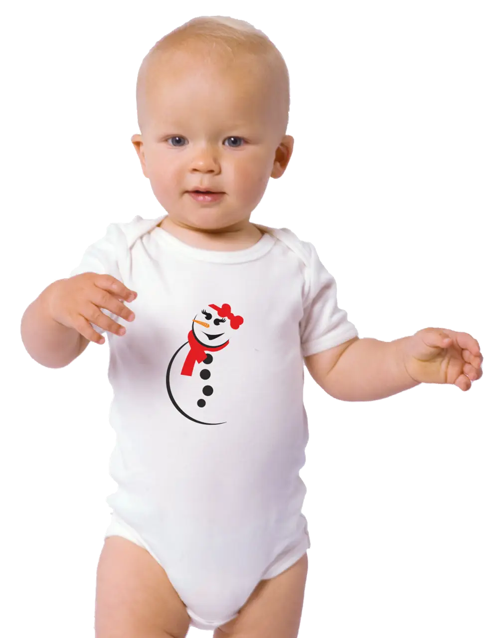 Baby in Snowman Onesie