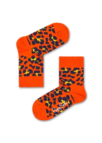 Orange Leopard Print Socks