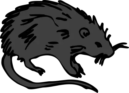 Black Rat Illustration in Simple Style