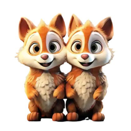 Cute Cartoon Squirrels