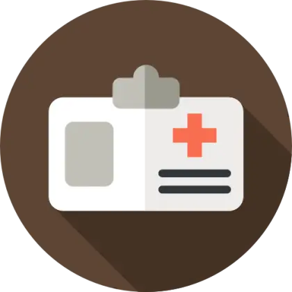 Medical ID Badge Icon in Flat Design