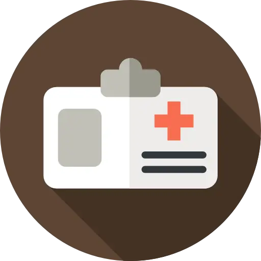 Medical ID Badge Icon in Flat Design